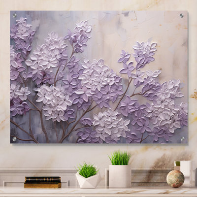 Blooming Lilac Melody I - Lilacs Acrylic Wall Art Glass