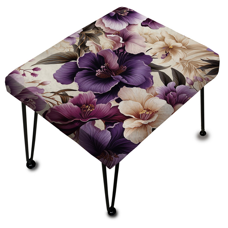 Orchid Oasis Tropical Pattern - Tropical Rectangle Ottoman