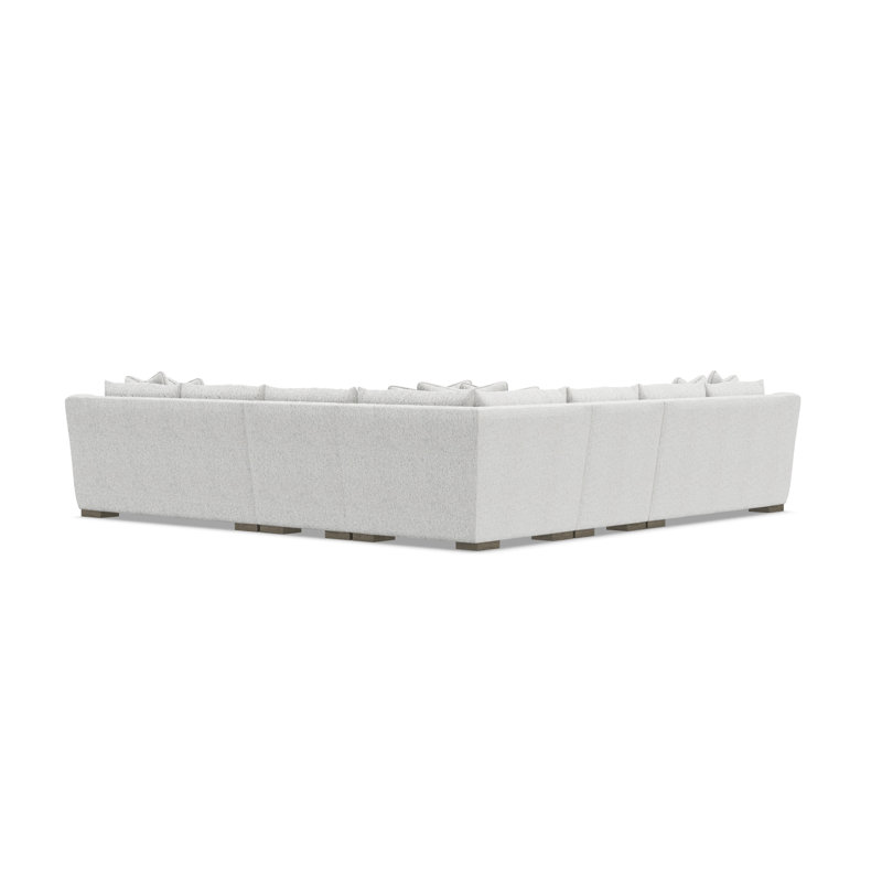 Sectional, White Polyester, 35" H x  140" W x 140" D, Symmetrical