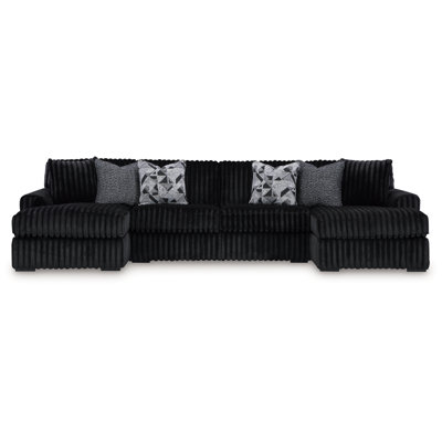 Midnight-Madness Onyx 3-Piece Sectional with Chaise