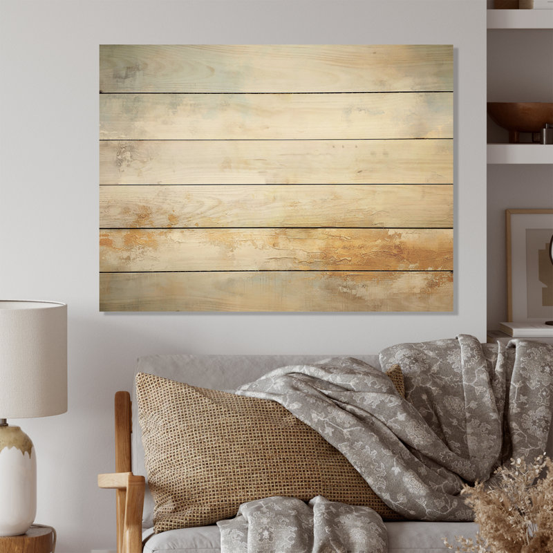 Elegant Sky Whispers I - Art sur bois de pin naturel, H 30 po x l 40 po