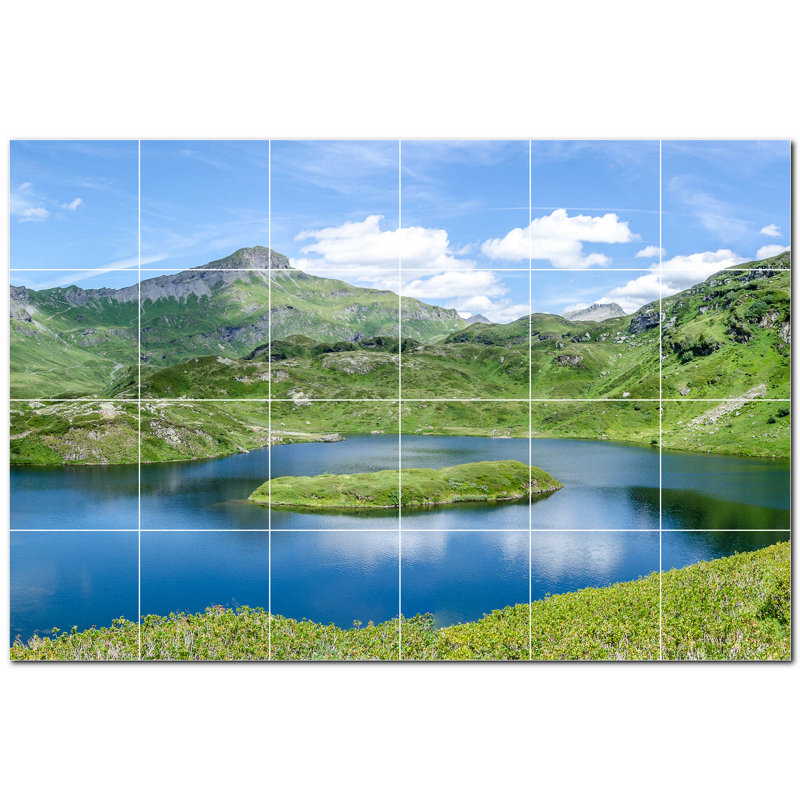 Murale en céramique satinée 8 "x 8" Lakes Photo