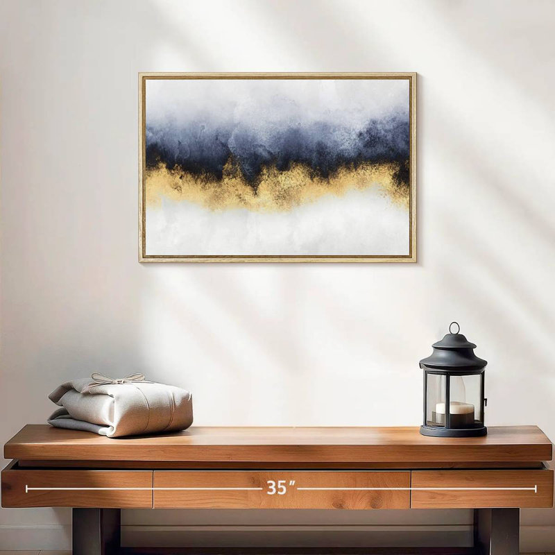 Ciel I, 19 po x 13 po, Cadre flottant en bois naturel