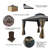 Alexander Dark Brown Double Roof Hardtop Gazebo with Curtain and Mosquito Netting-98229954