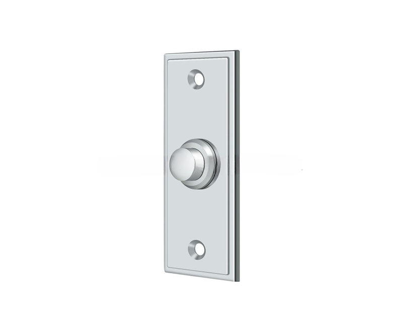 Clochette rectangulaire contemporaine en chrome poli, Chrome poli