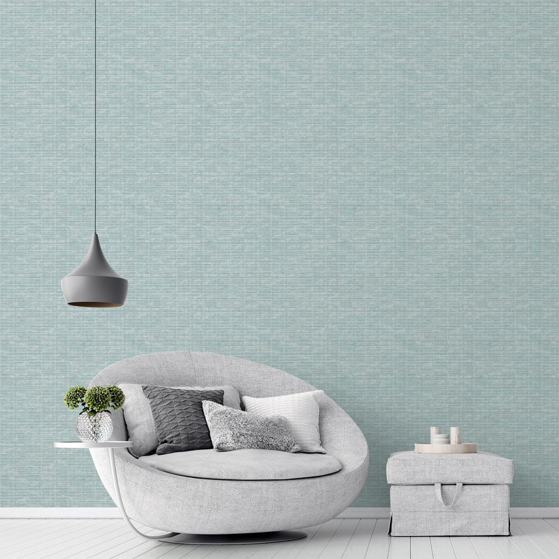 Weave Effect 10m x 53cm Paste the Wall Wallpaper Roll, Mint Green