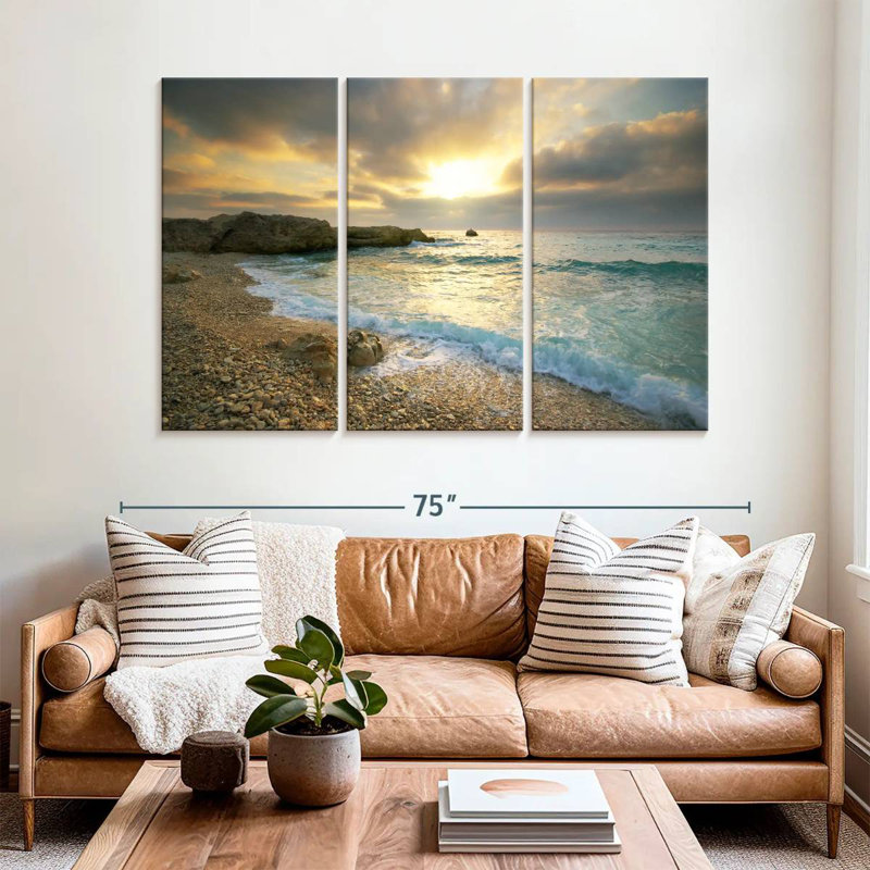Gillard Mesmerizing Sunset Seascape, 42" H x 65" W