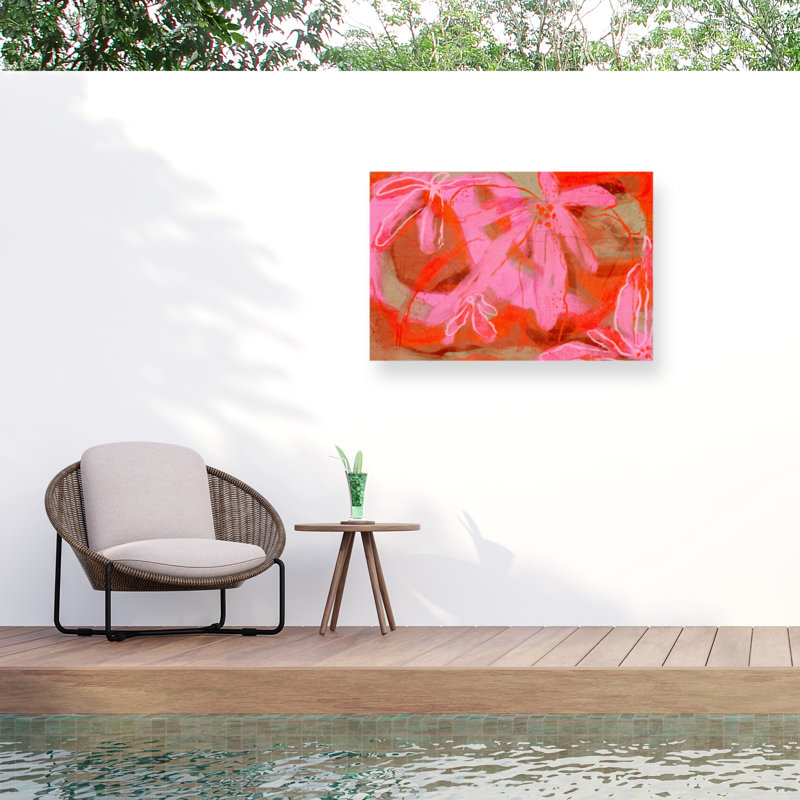 Treechild Coral Flower Rythm Outdoor  Canvas, H 12 po x l 19 po