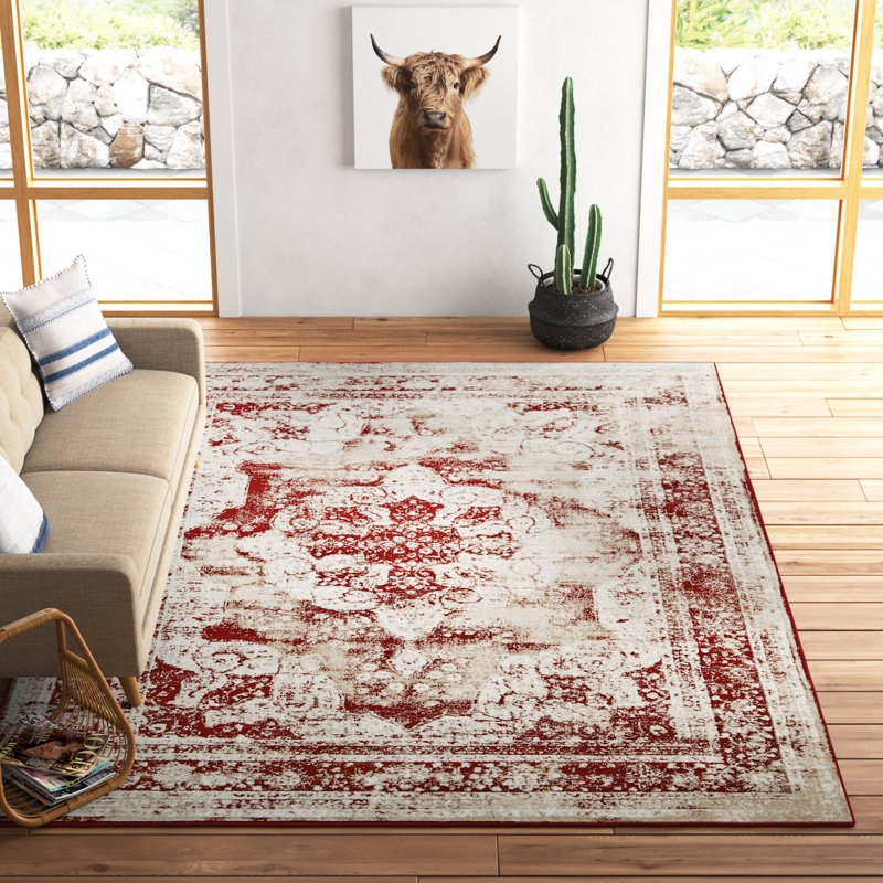 Brandt Oriental Area Rug, Burgundy, Rectangle 5'1" x 8'