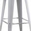 Tabourets de bar en métal sans dossier, rétro, léger, industriel, contemporain, rustique, rétro, côtier, sans dossier et 4 pieds (ensemble de 2) (siège de 30 po, blanc vieilli)