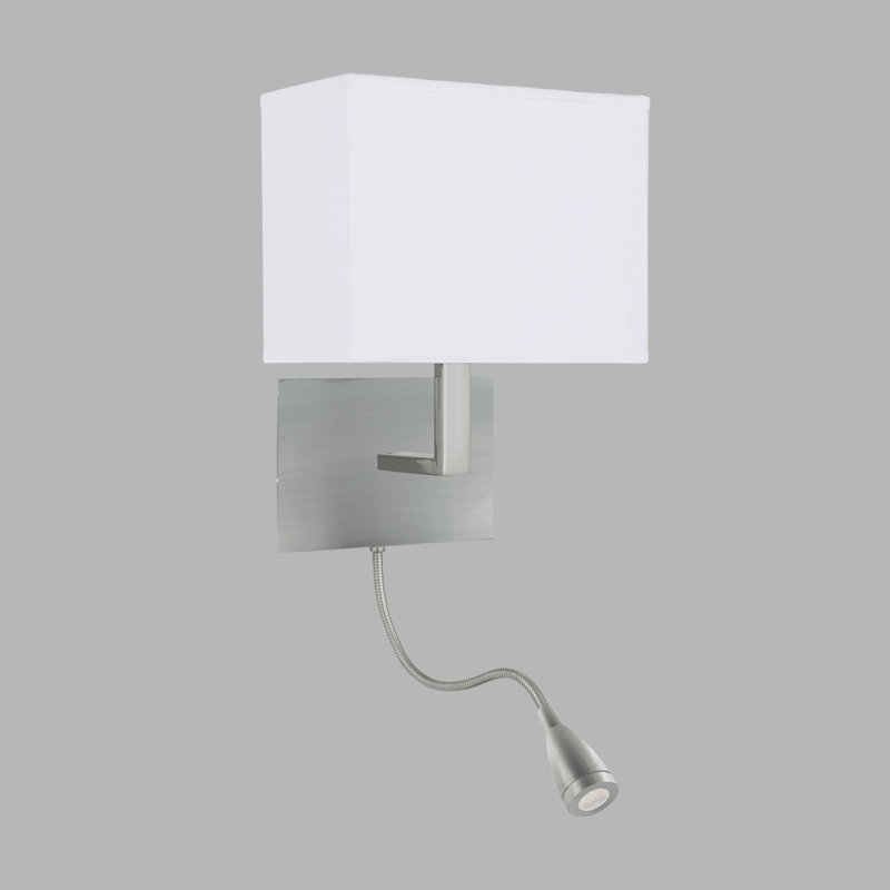 Valleystone Mild Steel LED Armed Sconce, Satin Silver