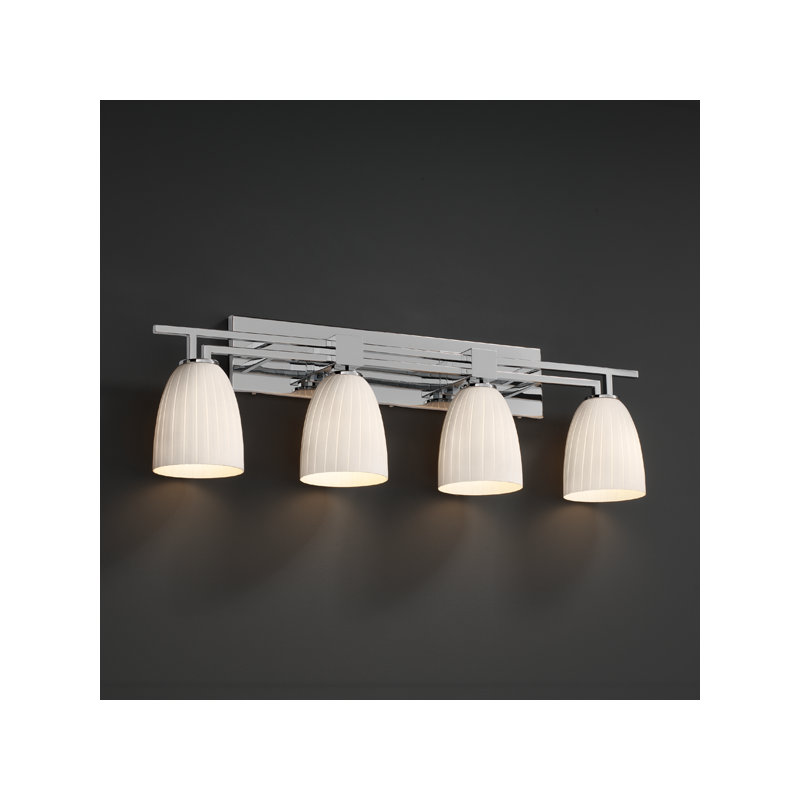 Éclairage pour meuble-lavabo 4 lumières Carolos, Ruban, Chrome poli