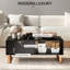 HOMCOM Marble-Effect Coffee Table with Storage, Drawer, Fluted Door-1520939202