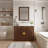 36" Vintage Brown Walnut Bathroom Vanity Base with Stone Countertop, Ceramic Sink, Included Drain & Adjustable Shelf-122442031