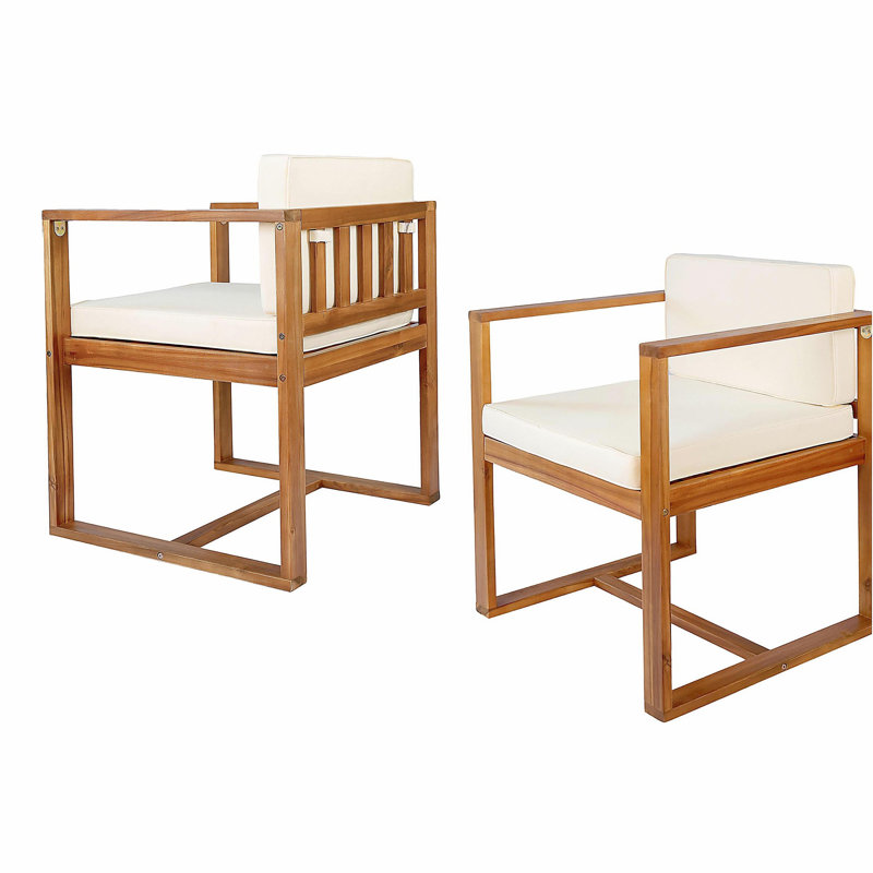Chaise simple et moderne pour l'extérieur ou l'intérieur, parfaite pour les patios, les balcons, les restaurants, ensemble de 2 pièces
