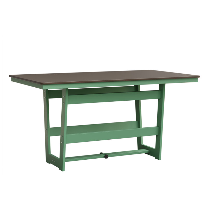 Table rectangulaire à hauteur de comptoir 70 po Berlin Gardens Hudson, Bronze martelé, Menthe