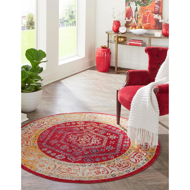 Milojica Oriental Indoor Rug, Round 3'