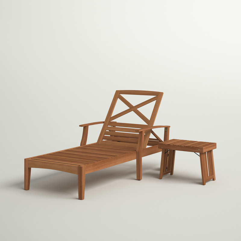 Chaise longue inclinable avec table Herbert