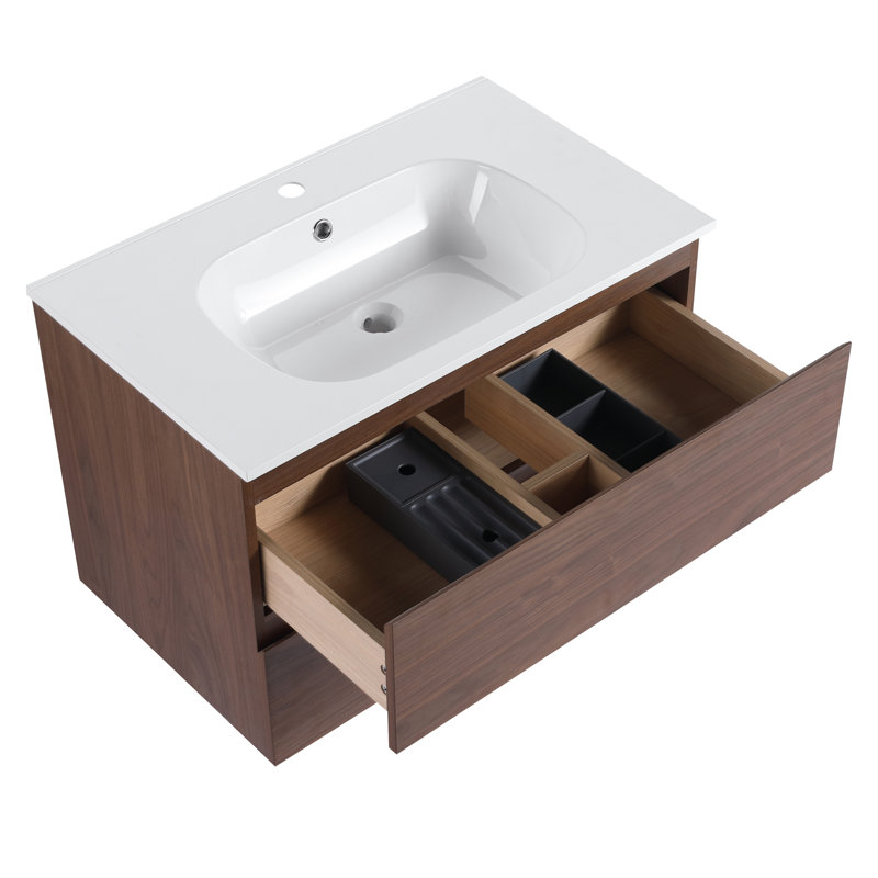 Meuble-lavabo 30 po avec comptoir en gel, tiroir