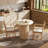 Round Solid Wood Base Dining Table for 1-4-297459209
