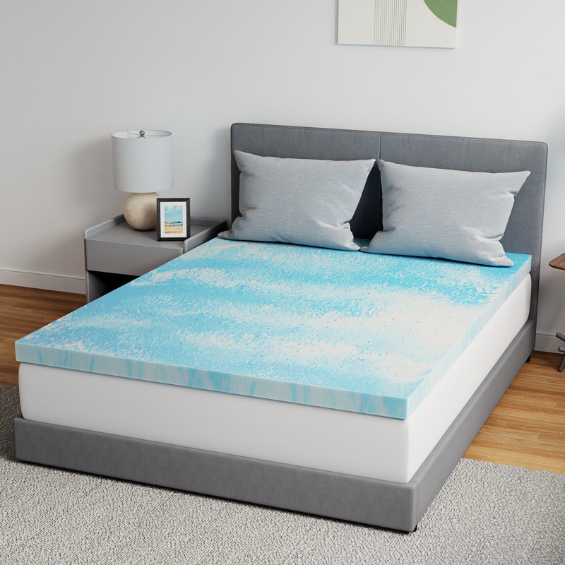2" Gel Memory Foam Mattress Topper, 3", Twin XL