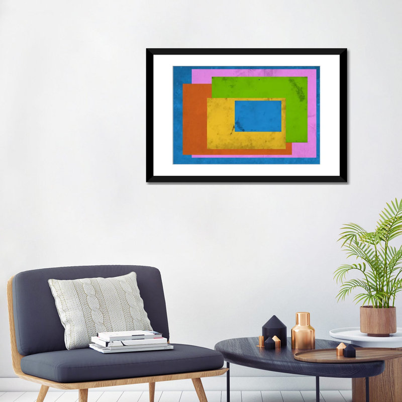 Albree Modern Homage to the Rectangle, impression sur toile, H 16 po x l 24 po x P 1 po, Papier d'art encadré noir, Blanc