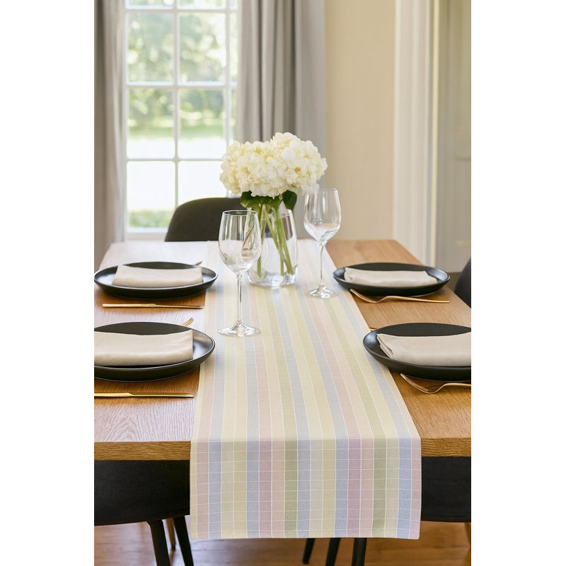 Chemin de table rectangulaire en coton à carreaux, 92 po x 16 po