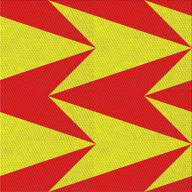 Tapis rouge / jaune à motif abstrait Marlene, Carré 3 pi