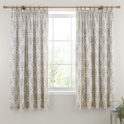 Cotton Blend Semi-Sheer Curtain Panel Pair