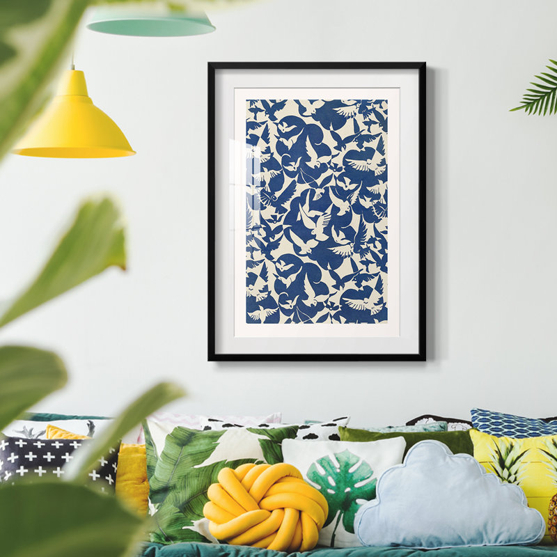 «Vintage Abstract Print», reproduction encadrée, Noir