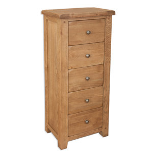 Latimer Solid Wood 55cm W 5 - Drawer Chest of Drawers