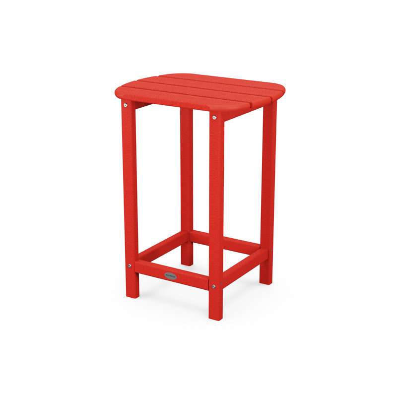 POLYWOOD South Beach 26" Counter Side Table, Sunset Red