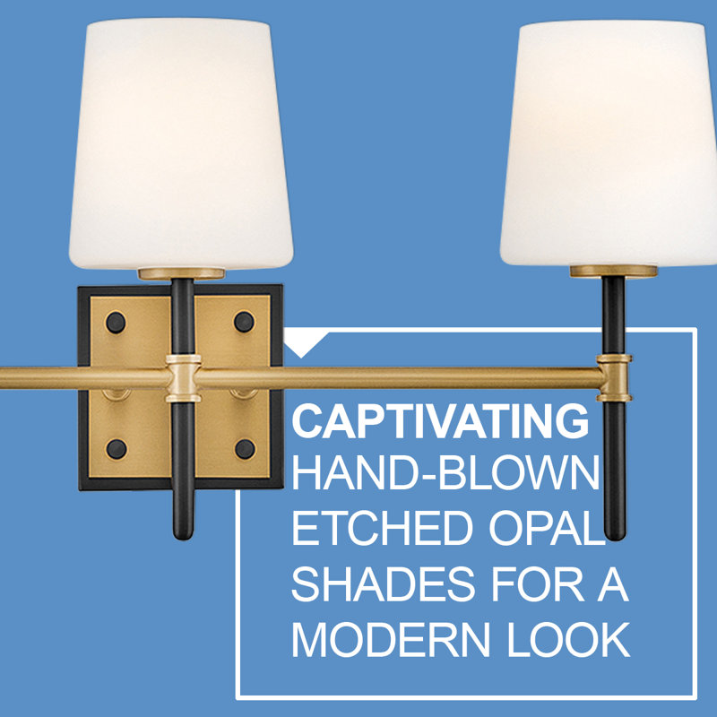 Saunders 3 - Light Bath Sconce, Black/Lacquered Brass
