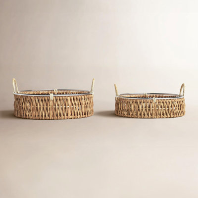 Handmade Coastal Wicker Decorative Basket - Set of 2