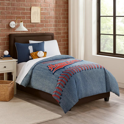 Ensemble d'édredon en microfibre bleu
