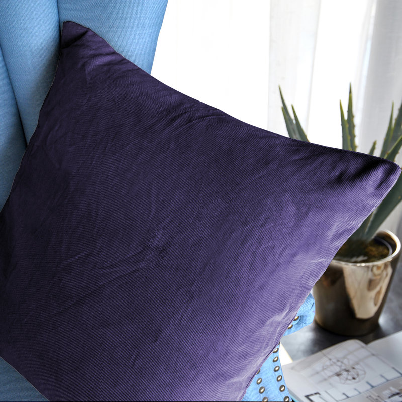 Housse de coussin carré, 20 po X 20 po, Violet chinois