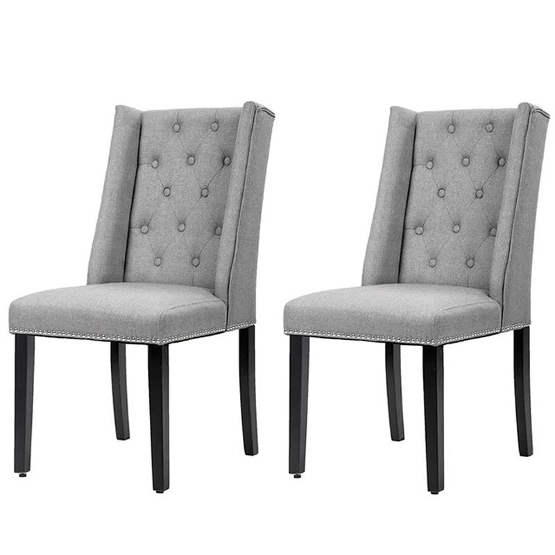 Chaise d'appoint capitonnée Dibiase, Gris