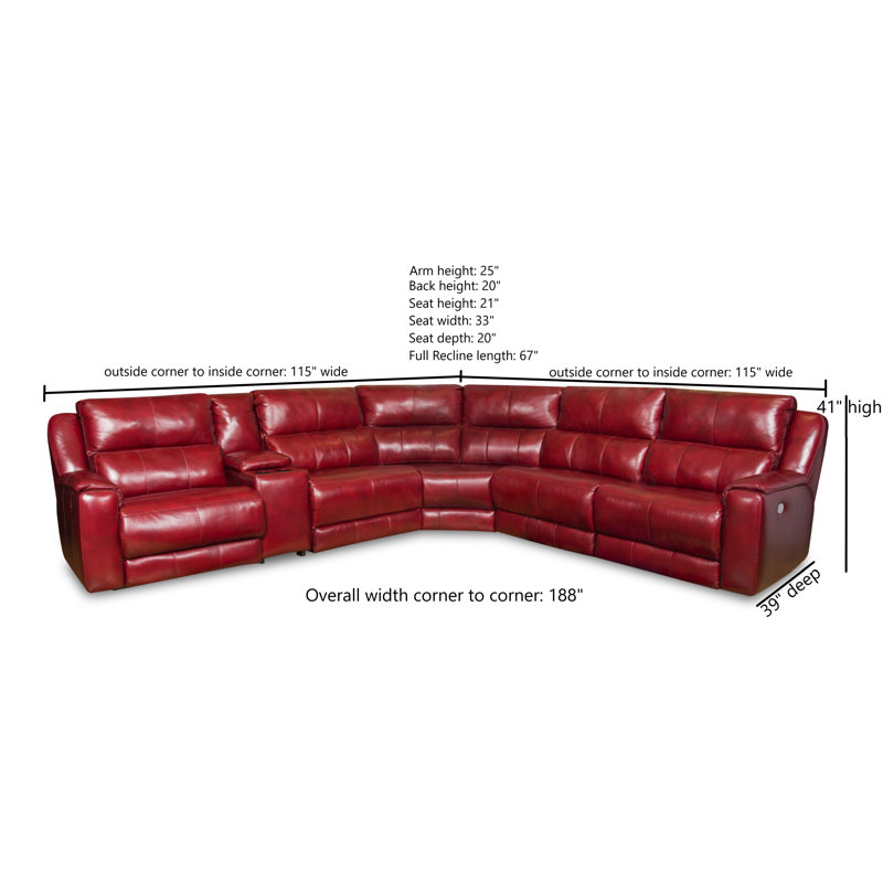 Canapé modulaire inclinable en cuir Dazzle Dual Power