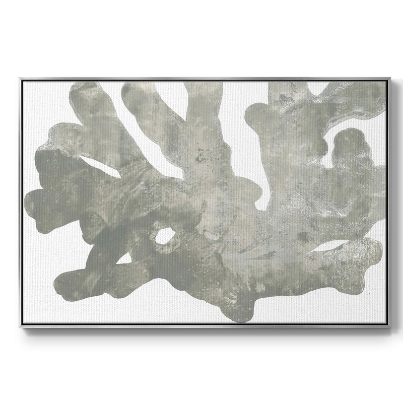 Pierre Macro Corail IV, H 17 po x l 25 po x P 2 po, Toile avec cadre argenté