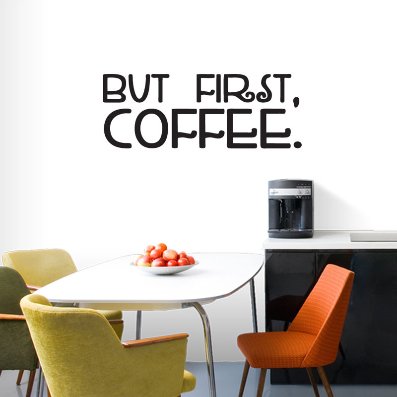 Décalcomanie murale premier café, Noir