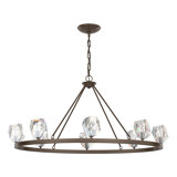 Gatsby 8 - Light Unique Wagon Wheel Chandelier with Crystal Accents