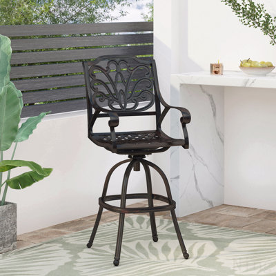 Tabouret de bar pivotant en fonte d'aluminium