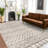 Small Rug Washable - Moroccan Kitchen Area Rugs Low Pile Indoor Mat Non Slip with Rubber Backing Soft Area Rug Pet Friendly for for Entryway Front Door Bedroom Geo Beige-1083625544