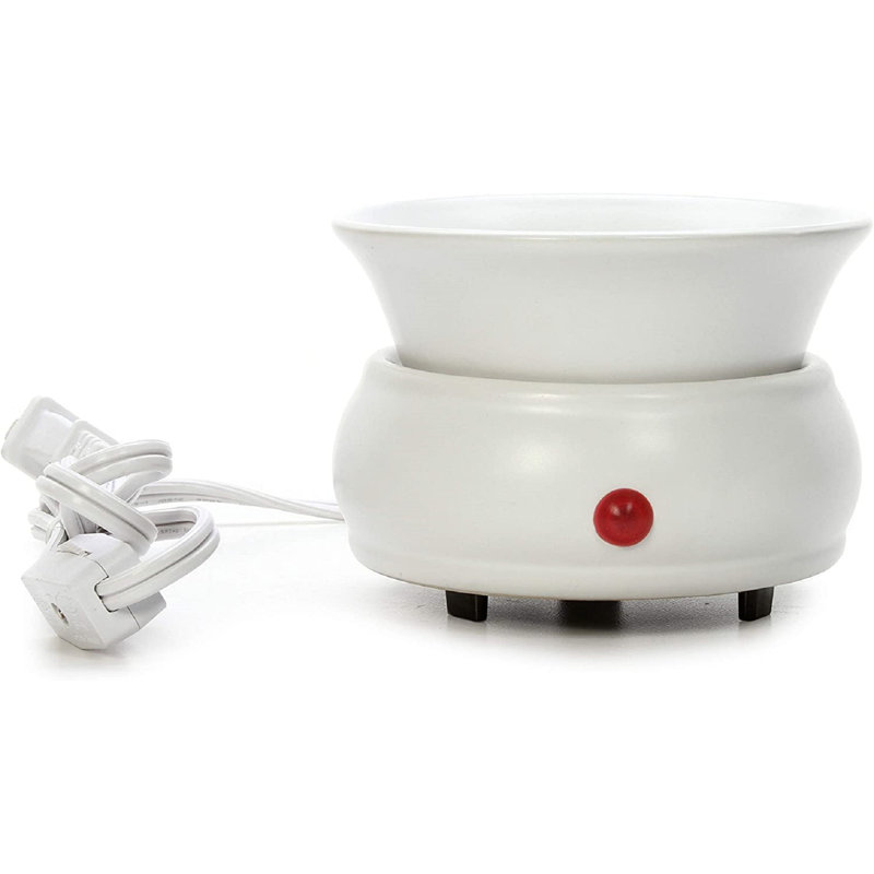 Chauffe-cire de table en céramique 4,84 po, Blanc