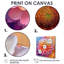 «Dahlia II», art mural rose et orange vif-743795176-743795169