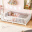 Lit simple blanc avec clôture de sécurité et porte-1674542070-1674542057