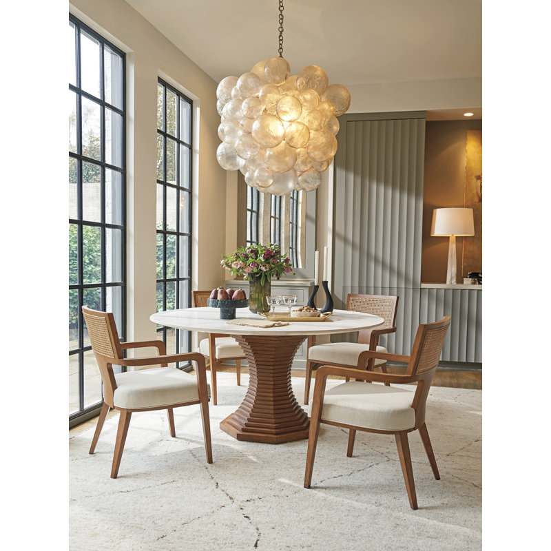 La Costa Upholstered Arm Chair, White/Ivory