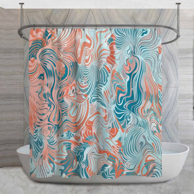 Rideau de douche Whirling, H 93 po x l 70 po