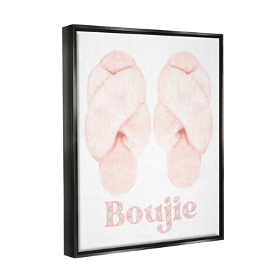 " Chic Luxury Slippers Glam Boujie Fashion Text " by Ziwei Li
