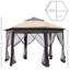 Tente-abri de 4 m (13 pi) avec drainage et moustiquaire d'intimité, structure hexagonale avec supports en acier
